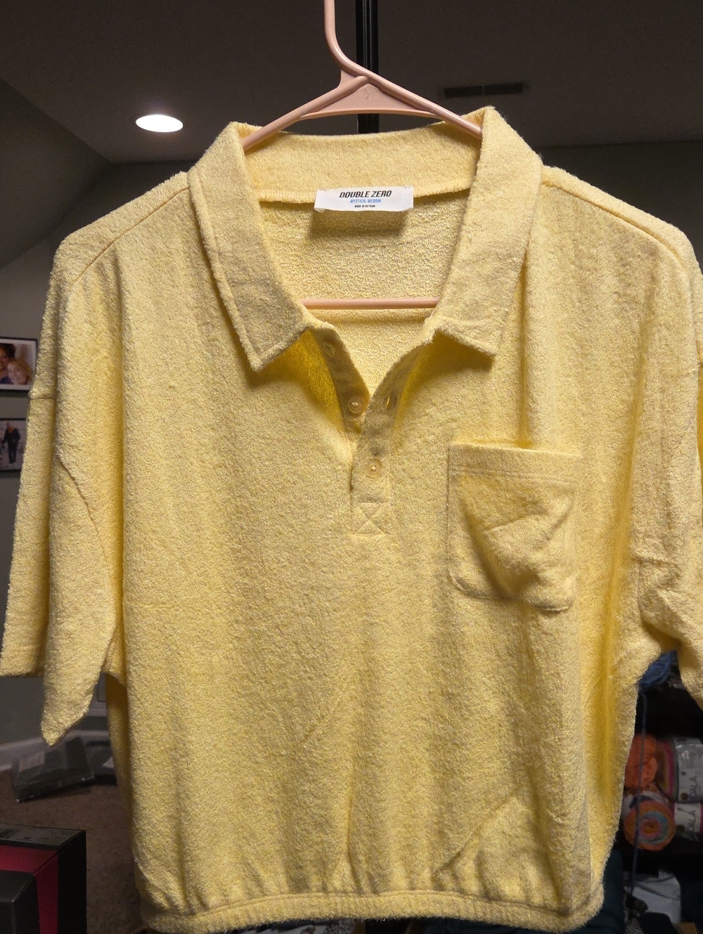 Double Zero WOMEN'S Pale Yellow Terry Polo